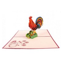 Handmade 3D Pop Up Card Rooster Birthday Mother's Day Father's Day Wedding Anniversary Valentine's Day New Pet